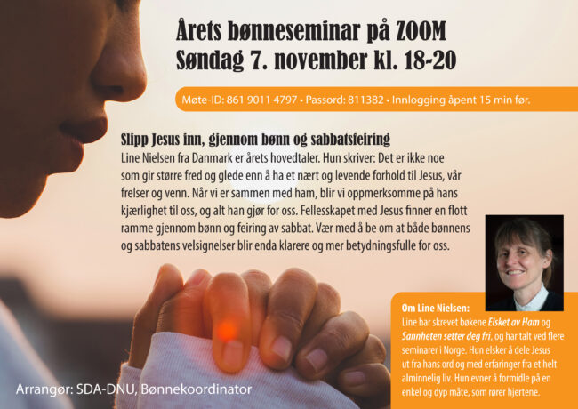 Bønneseminar søndag 7. november. Line Nielsen.